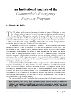 Commander`s Emergency Response Program
