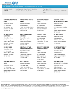 Find an Urgent Care Search Results