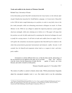 Trade and Conflict in the Rhetoric of Winston Churchill