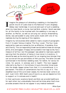 Imagine the pleasure of attending a wedding in the beautiful parish