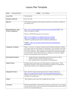 English Reading 6.4d 7.5c 8.5d Onomatopoeia