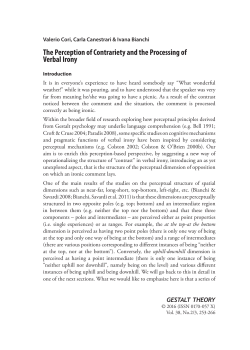 The Perception of Contrariety and the Processing of Verbal Irony