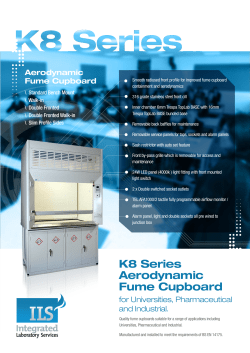 K8 Fume Cupboard Product Leaflet