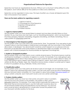Organizational Patterns for Speeches