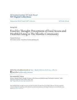 Food for Thought: Perceptions of Food Access and Heathful Eating