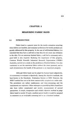 CHAPTER 8 MEASURING FABRIC HAND