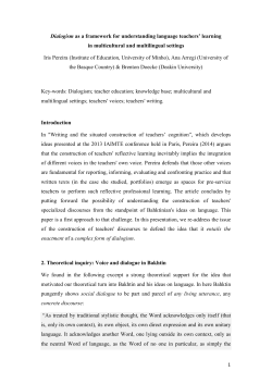 1 Dialogism as a framework for understanding language teachers