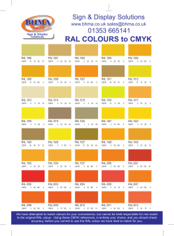 RAL COLOURS to CMYK