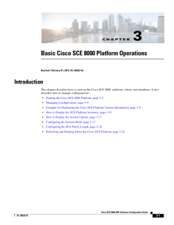 Basic Cisco SCE8000 Platform Operations