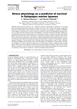 Stress physiology as a predictor of survival in Galapagos marine