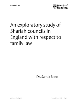 An exploratory study of Shariah councils in