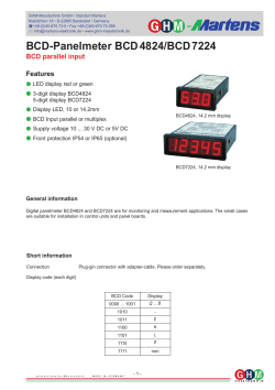 BCD-Panelmeter BCD 4824/BCD 7224