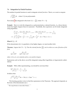 7.4 Integration by Partial Fractions = x(x + 2) - 2x + 3 = x +