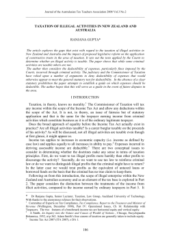 Gupta, Ranjana --- "Taxation of Illegal Activities in New Zealand and