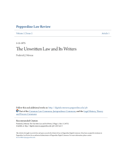 The Unwritten Law and Its Writers