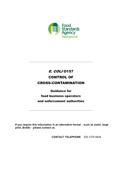 E. COLI O157 - Food Standards Agency