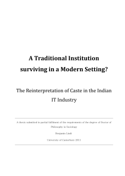 A Traditional Institution surviving in a Modern Setting?