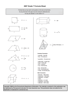 7th Grade FormulaSheet