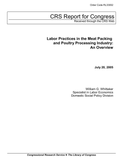 Labor Practices in the Meat Packing and Poultry Processing Industry