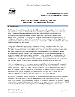 Multi-Year Area-Based Permitting Policy for Mineral and Coal