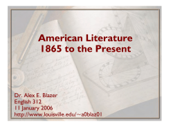 Lectures (Realism and Regionalism, Modernism, Postmodernism)