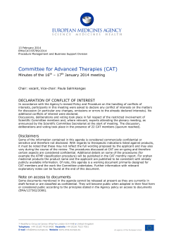 Minutes of the CAT meeting 16-17 January 2014