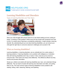 Learning Disabilities and Disorders: Types of