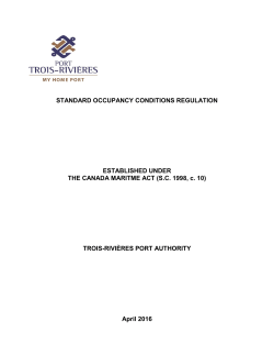 Standard Occupancy Conditions Regulation - Port de Trois