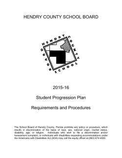 2015-16 Student Progression Plan