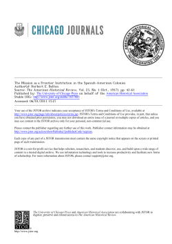 The Mission as a Frontier Institution in the Spanish