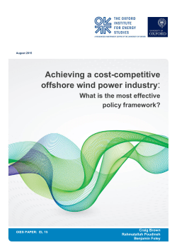 Achieving a cost-competitive offshore wind power industry: