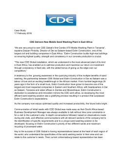 CDE delivers sand washing plant in East Africa
