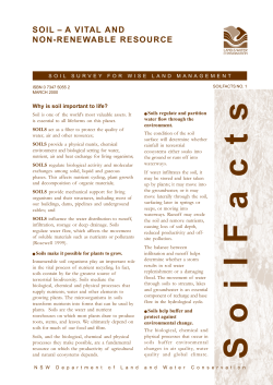 soil &minus; a vital and non-renewable resource