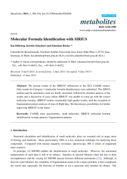 Molecular Formula Identification with SIRIUS