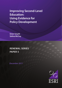 Improving Second-Level Education: Using Evidence for Policy