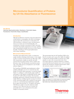 Microvolume Quantification of Proteins by UV