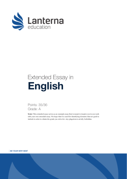 Extended Essay in English