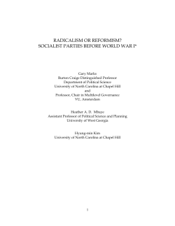 radicalism or reformism - UNC