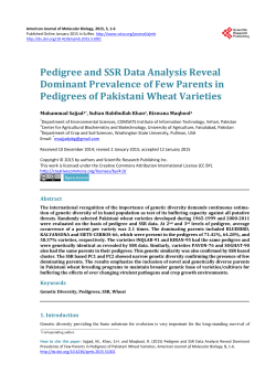 Pedigree and SSR Data Analysis Reveal Dominant Prevalence of