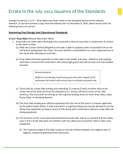 Errata to July 2012 Issuance of Swimming Pool