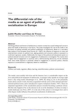 The differential role of the media as an agent of political socialization