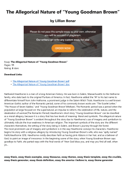 The Allegorical Nature of ˝Young Goodman Brown