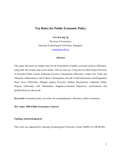 Ten Rules for Public Economic Policy