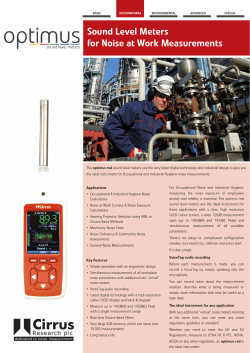 Sound Level Meters for Noise at Work Measurements