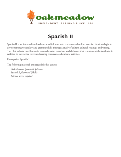 Spanish II - Oak Meadow School