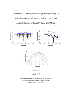 HYDRUS-1D Software - PC