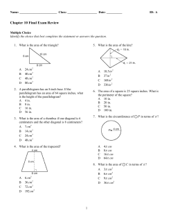 Chapter 10 Final Exam Review