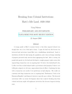 Land Markets and State Capacity in Haiti, 1928-1944