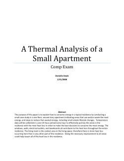 A Thermal Analysis of a Small Apartment