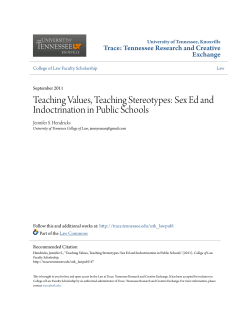Teaching Values, Teaching Stereotypes: Sex Ed and Indoctrination